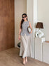 Two Piece Sleeveless Waist Coat Style With A Line Skirt